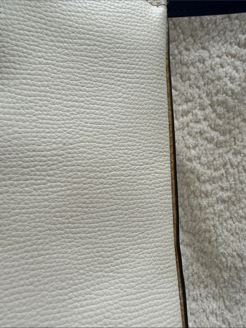 Kate Spade New York Trista Leather Shopper Tote w/Polka Dot Lining - Cream Navy